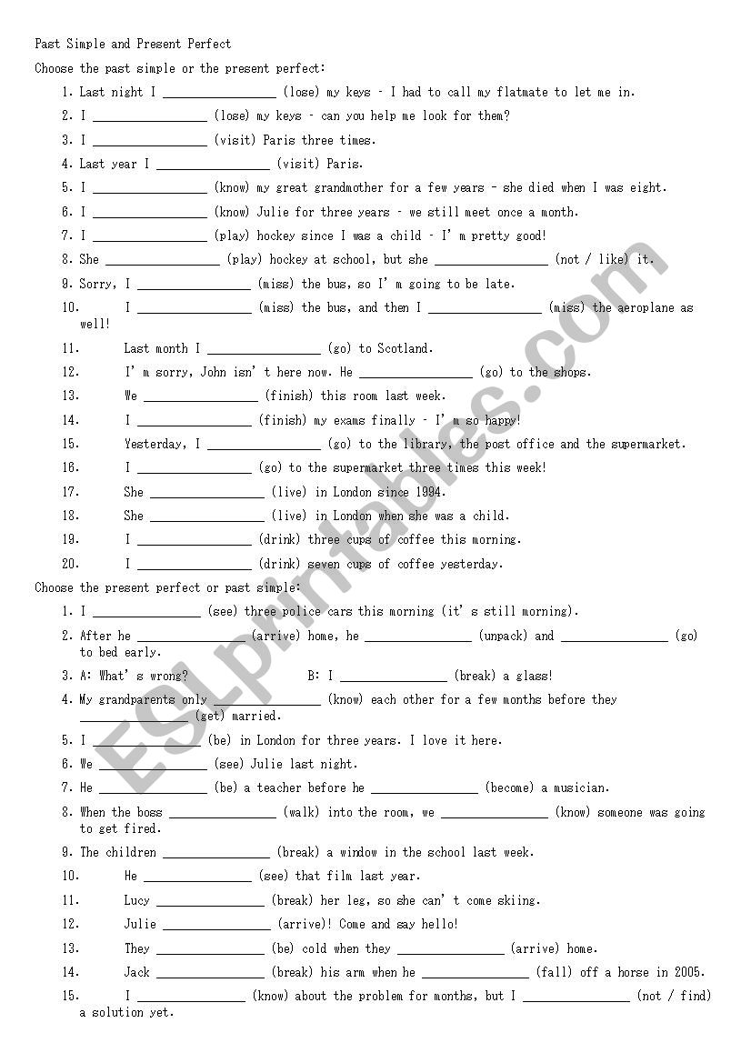 PRESENT PERFECT Vs PAST SIMPLE