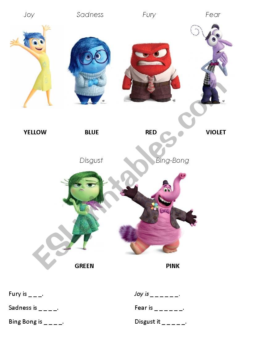 Learn colors with Inside Out characters