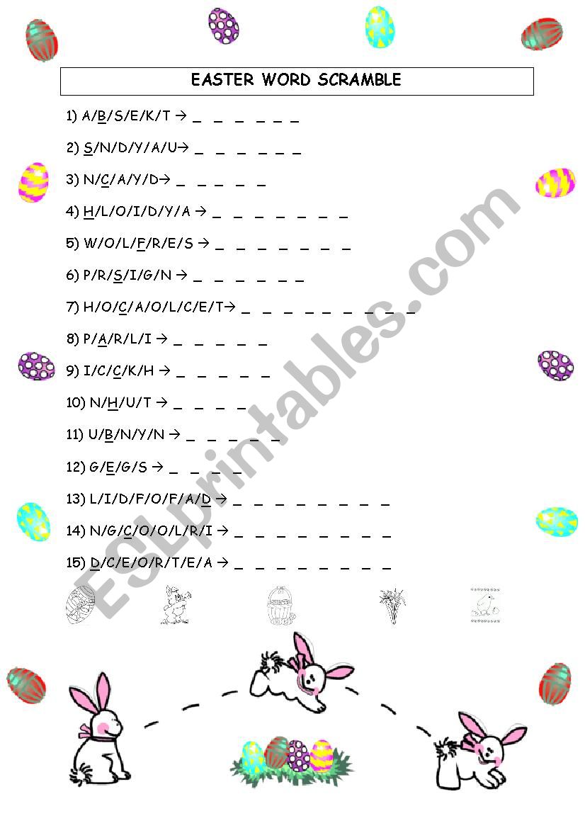 Easter Word Scramble worksheet