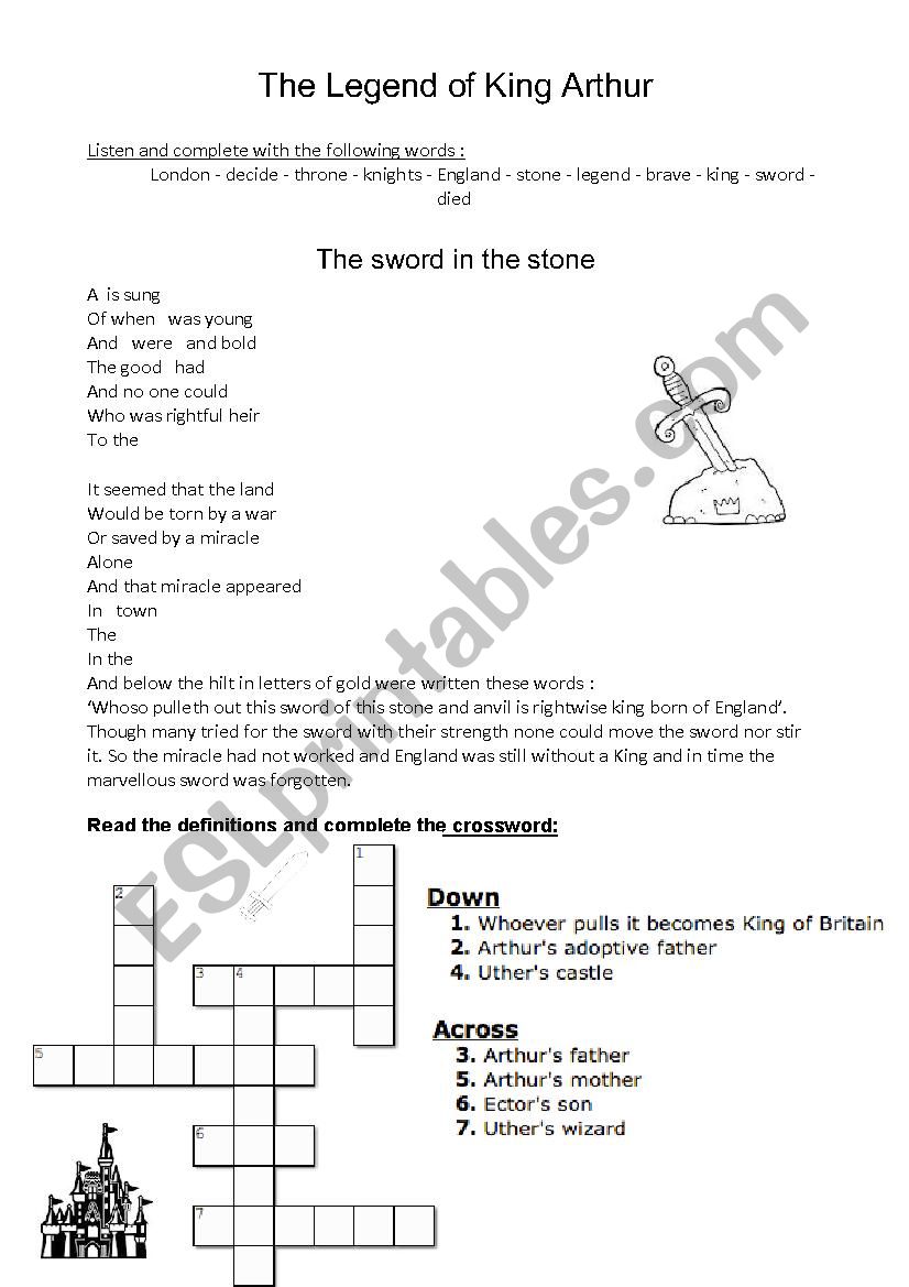 the sword in the stone worksheet