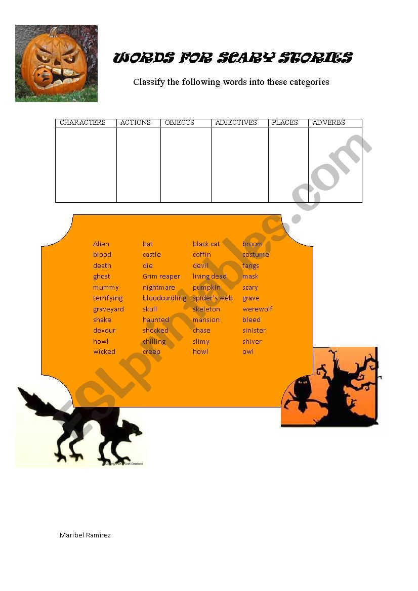 HALLOWEEN VOCABULARY worksheet
