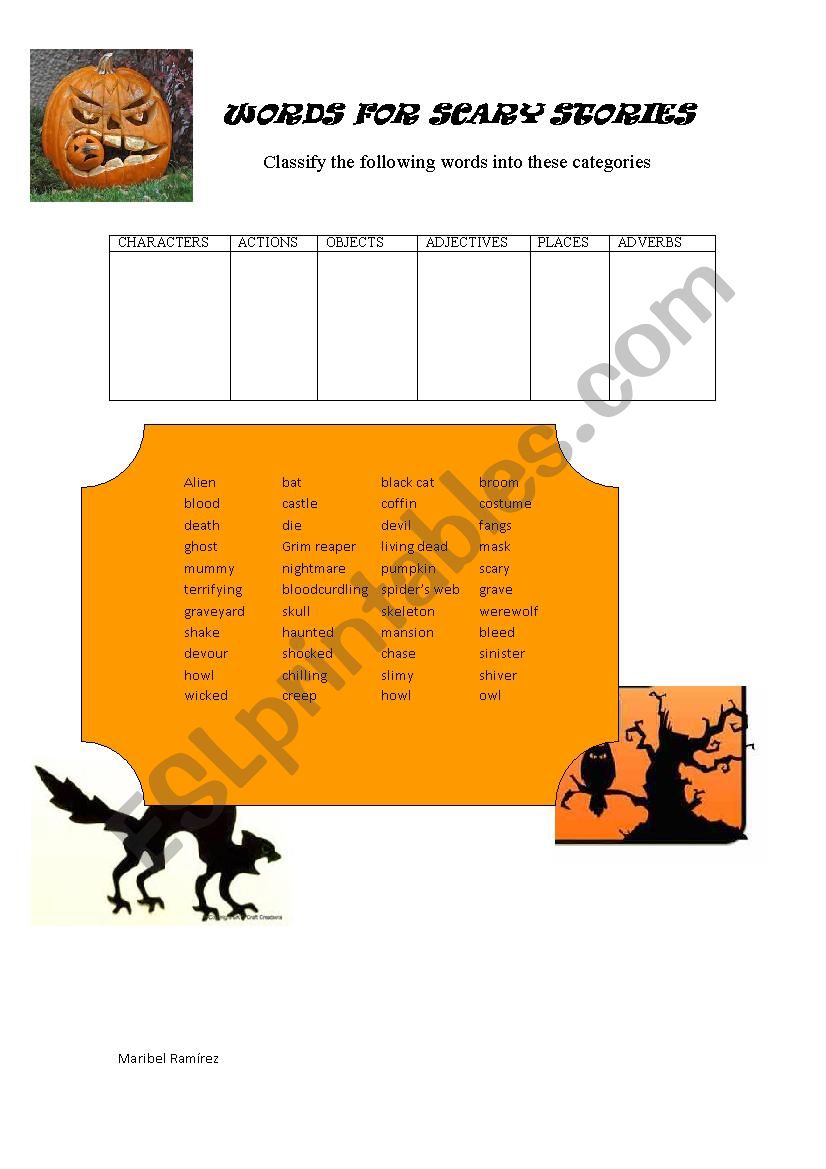 HALLOWEEN VOCABULARY worksheet