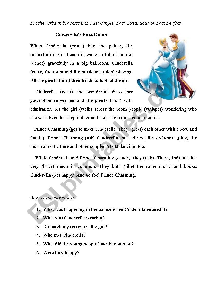 Cinderellas First Dance worksheet