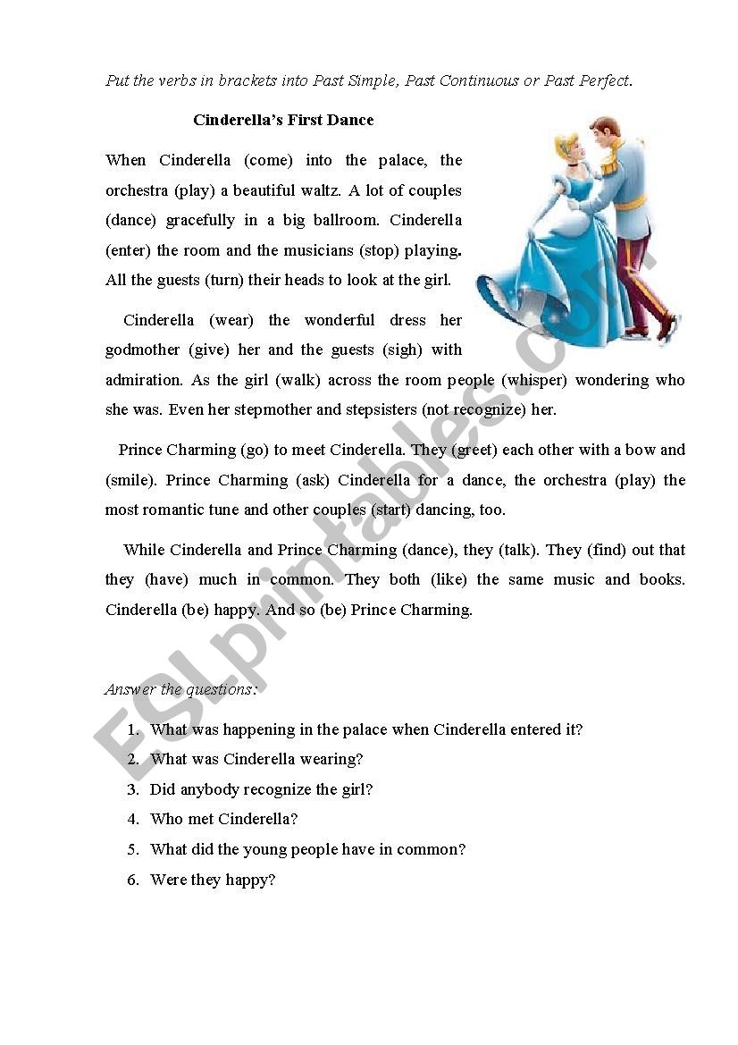 Cinderellas First Dance worksheet