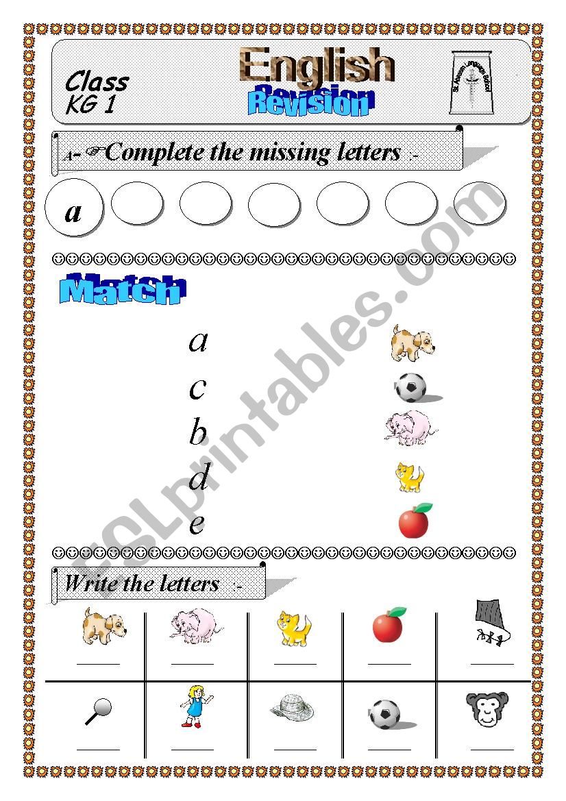 alphabets worksheet
