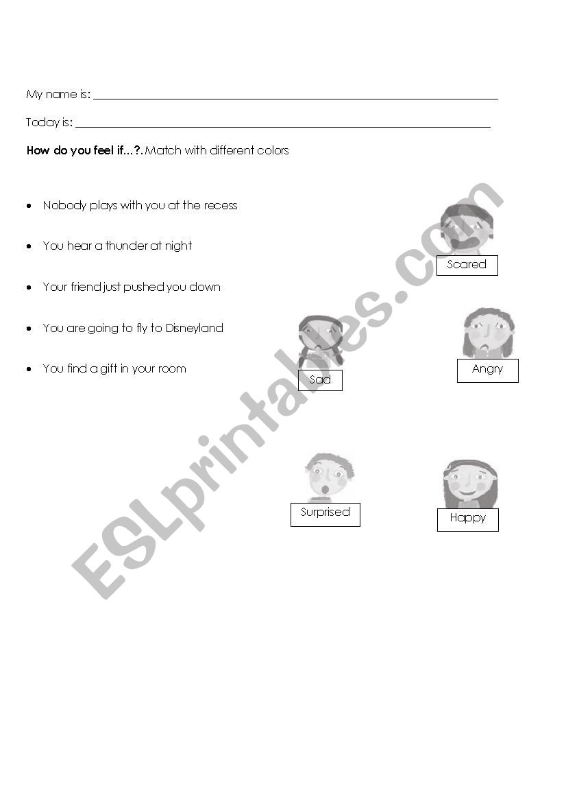 Feelings worksheet