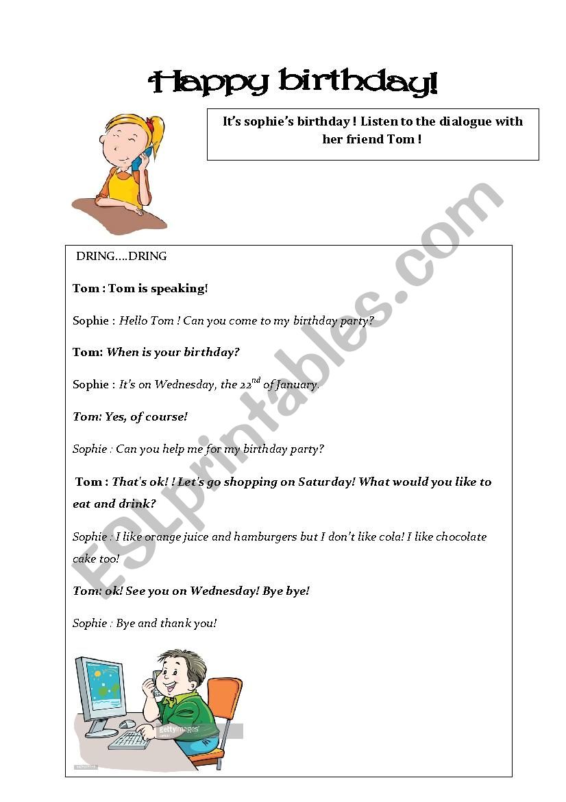 Birthday party! worksheet