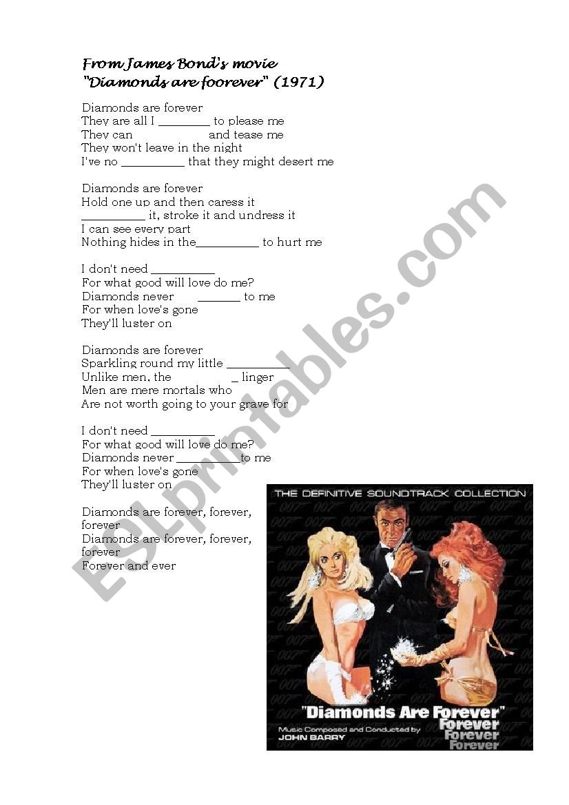 Diamonds are forever (Song) worksheet