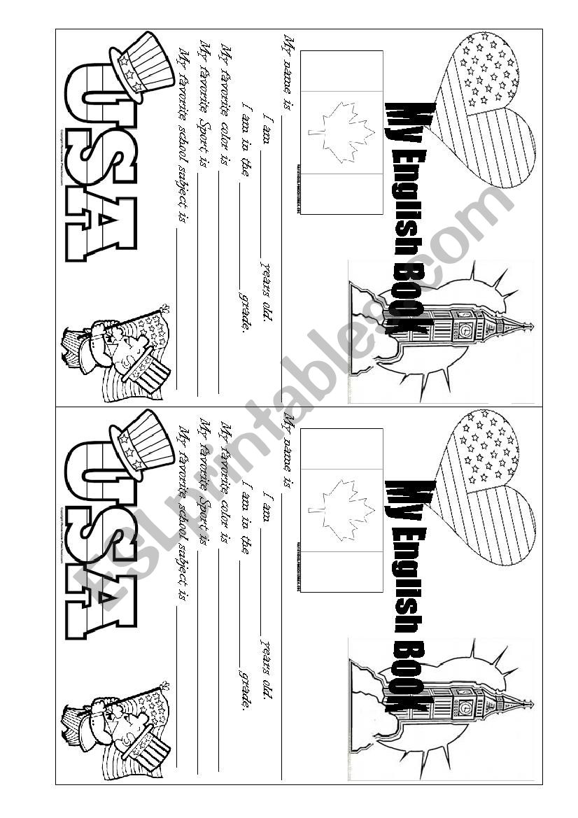 English Notebook Cover worksheet