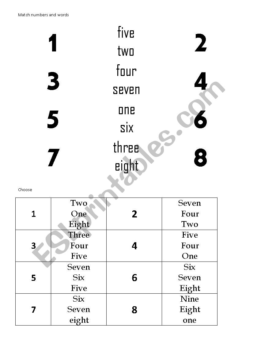 numbers 1-8 worksheet