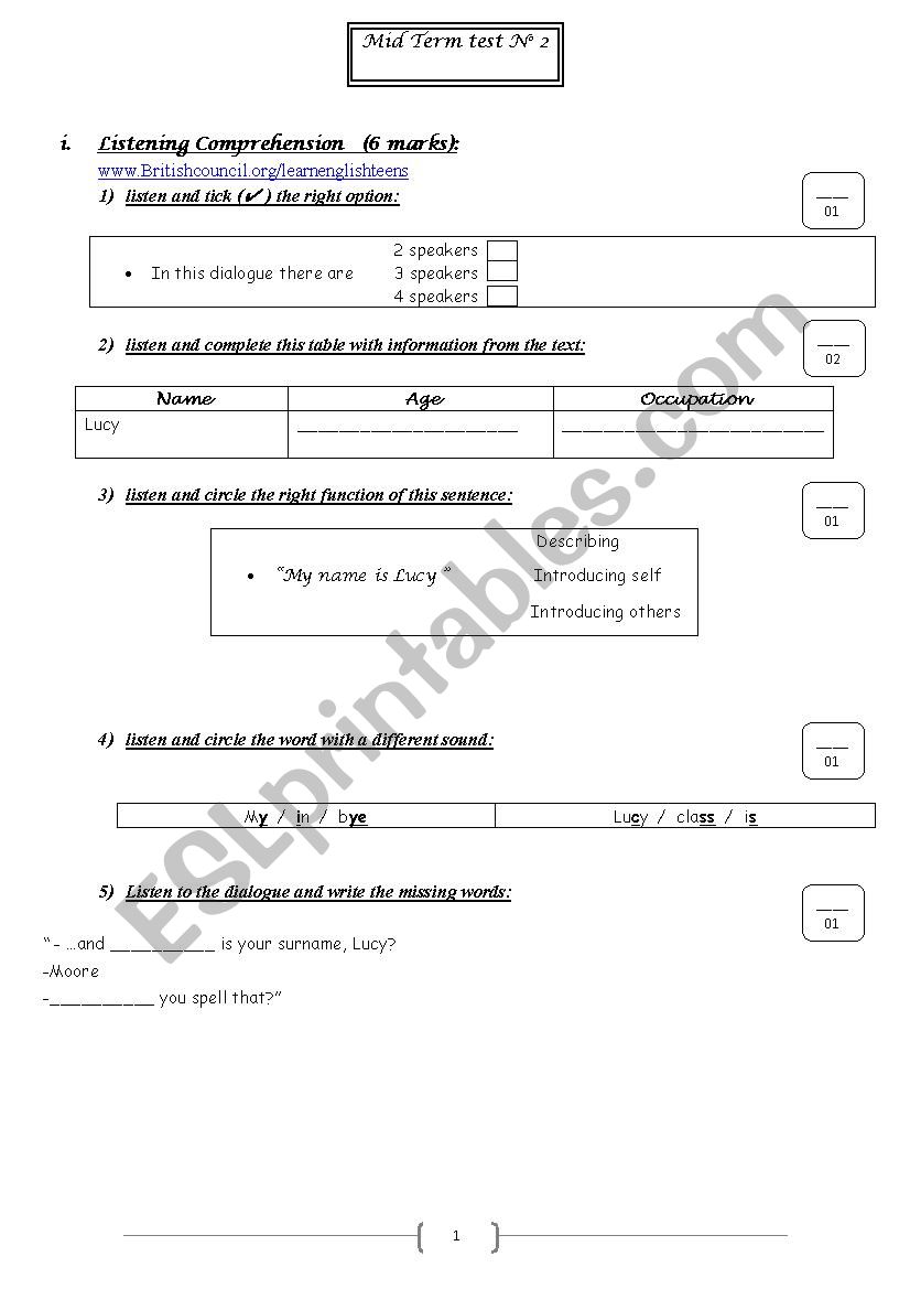 partial test N2 for 7 th formers