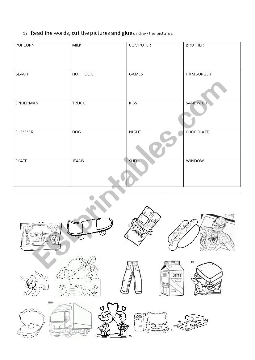 English words worksheet