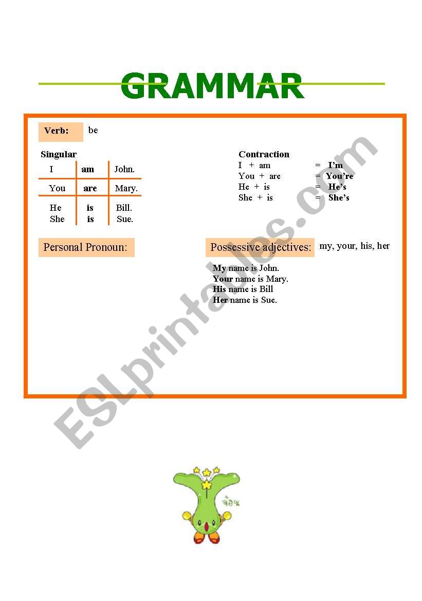 PERSONAL PRONOUN worksheet