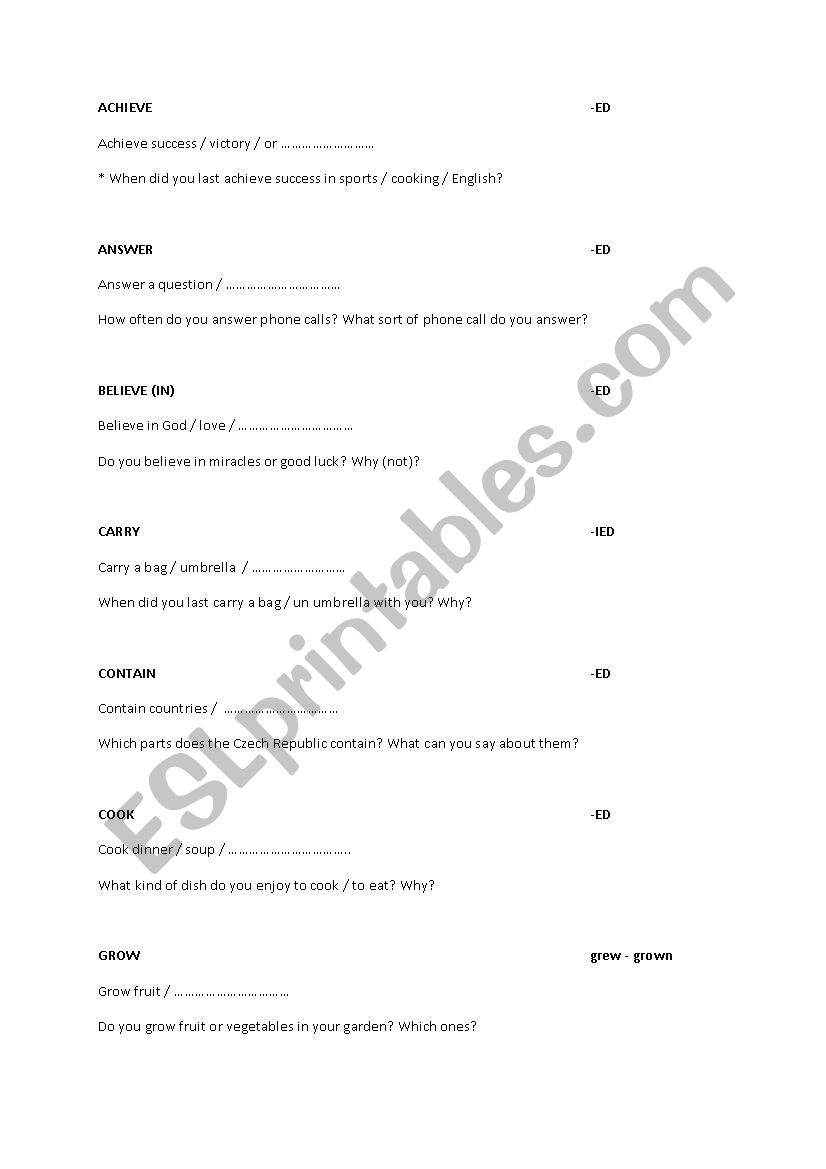 Common Verbs in Practice - part 1