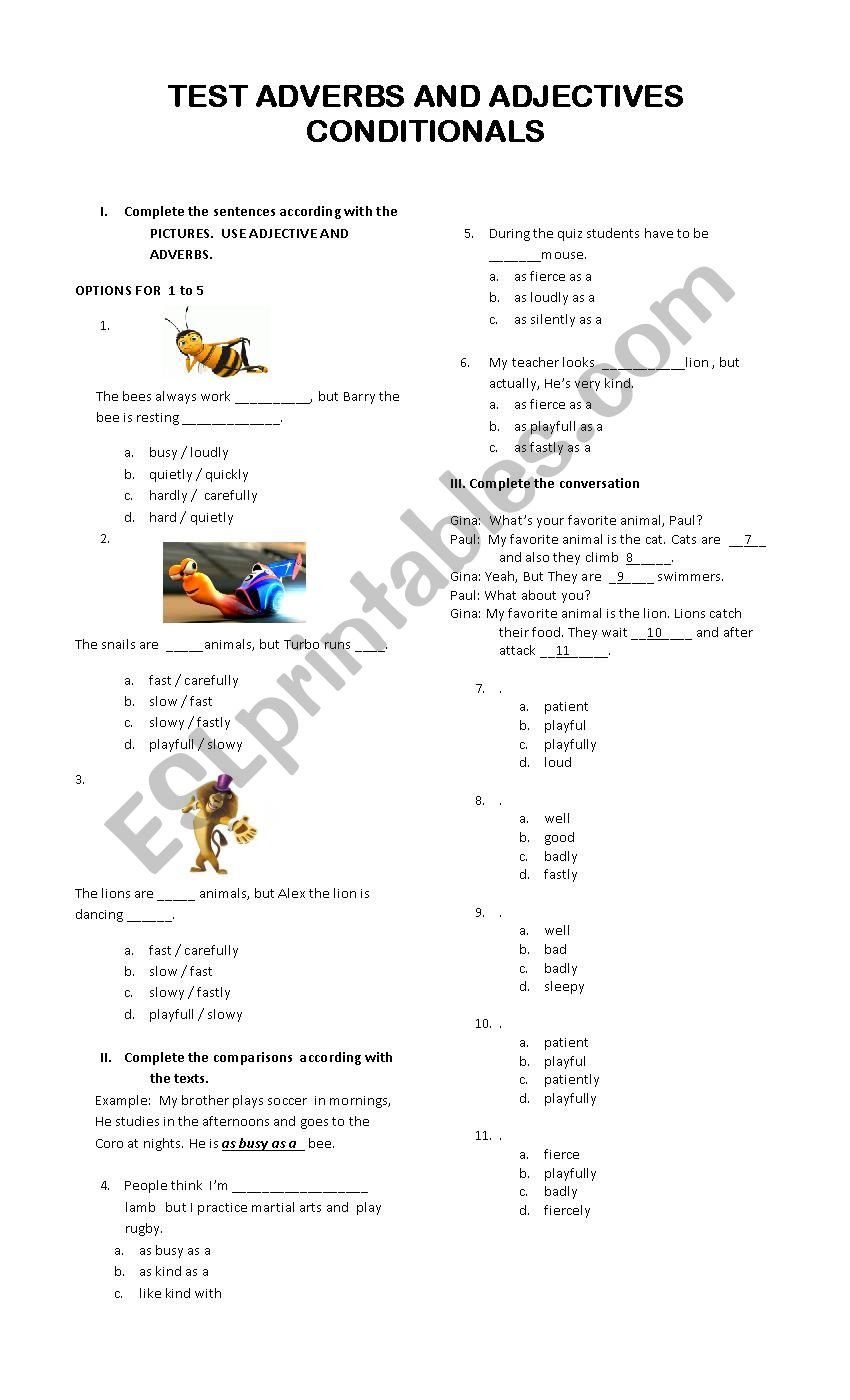 ADVERBS AND ADJECTIVES MULTIPLE CHOISE