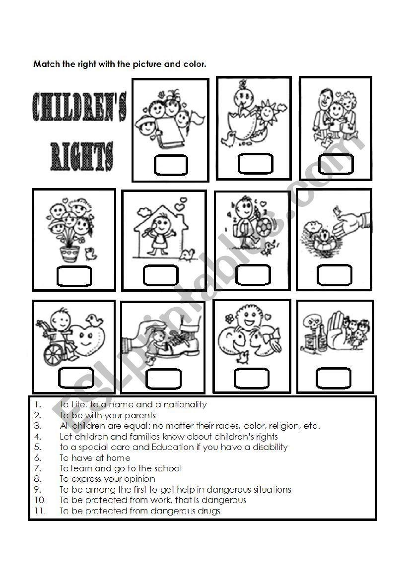 Children rights worksheet