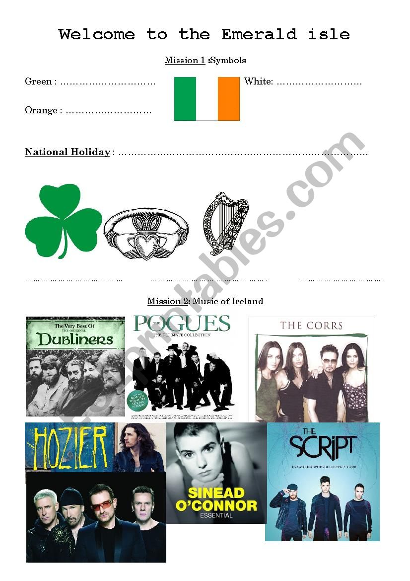 Discover Ireland worksheet