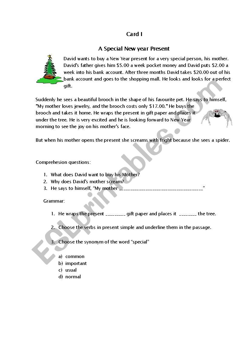 Reading Comprehension worksheet