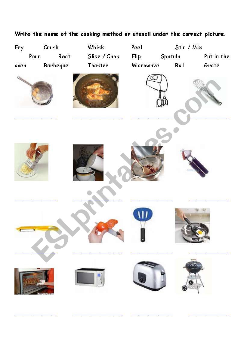 Cooking Vocabulary worksheet