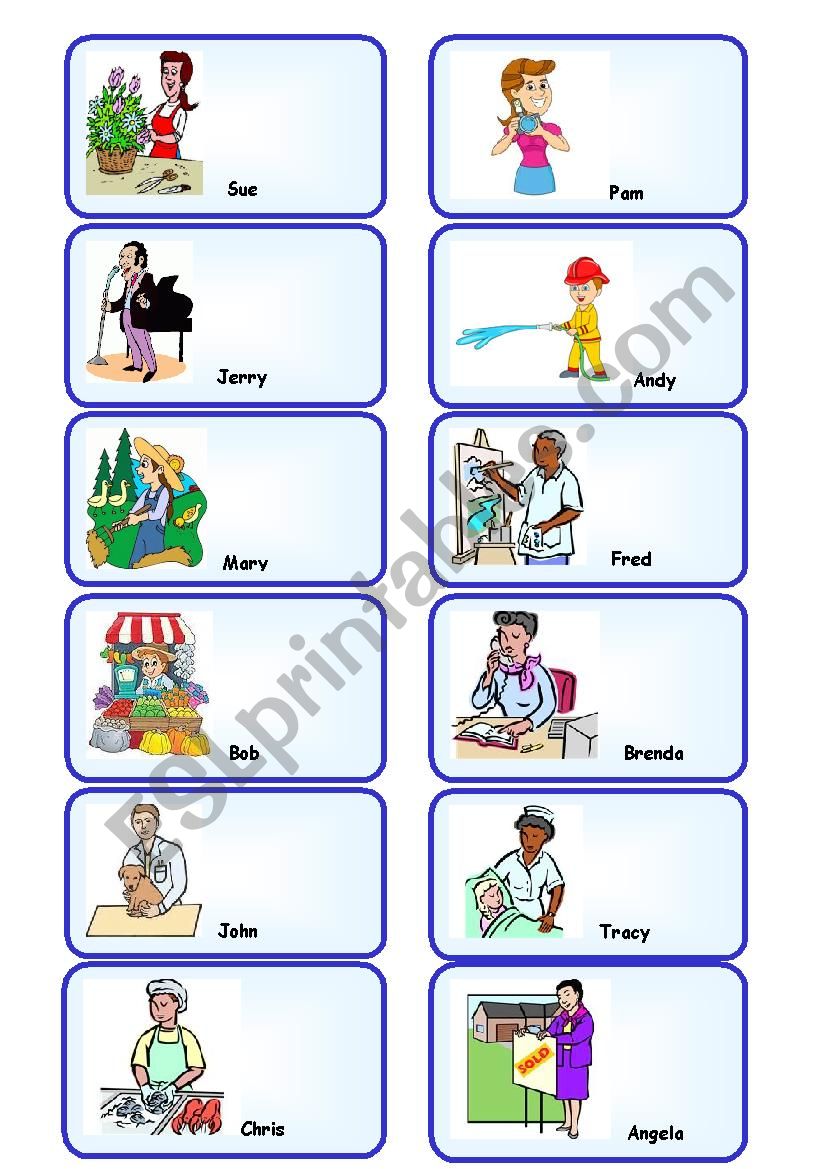 JOBS SPEAKING CARDS 2 worksheet