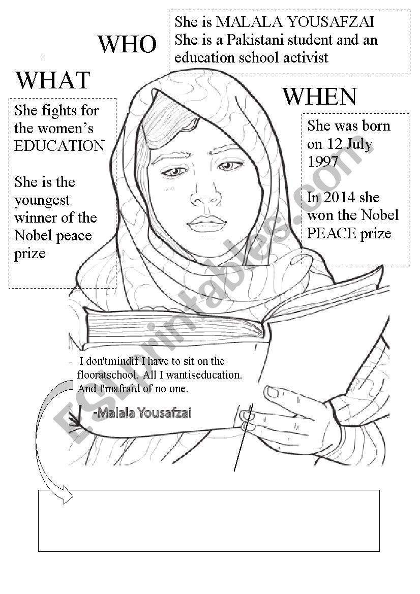 malala-yousafzai-esl-worksheet-by-amypiccy