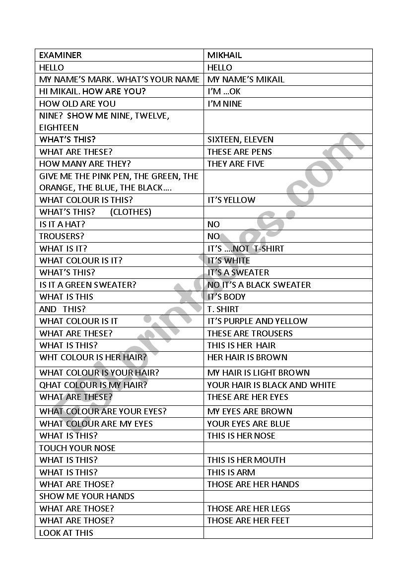 grade 1 worksheet