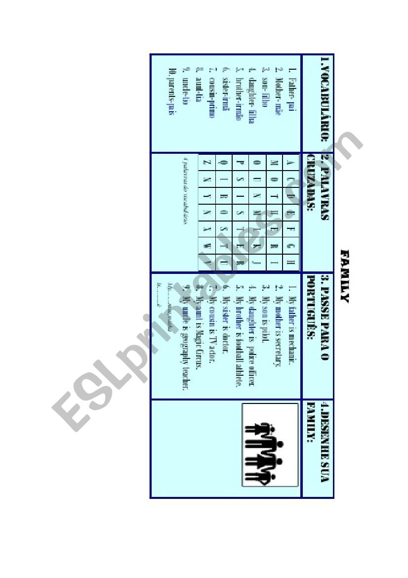 Family and verb tobe worksheet