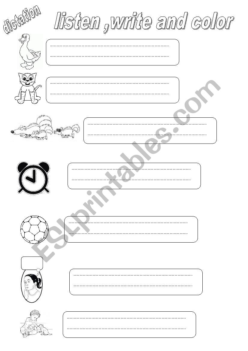 dictation time worksheet