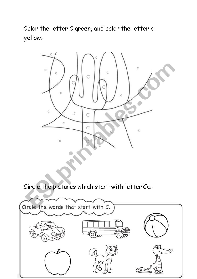 Letter Cc worksheet