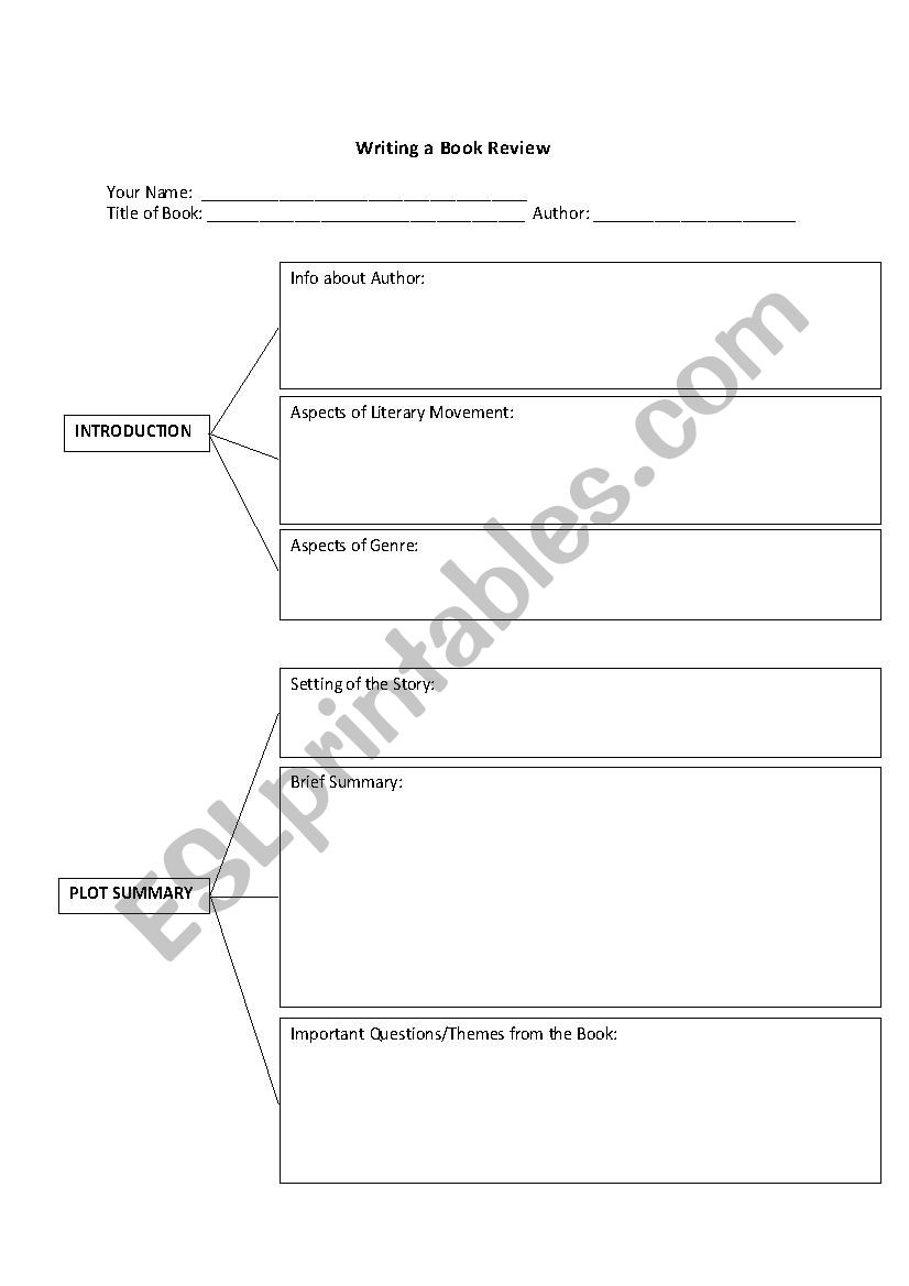 Book review worksheet