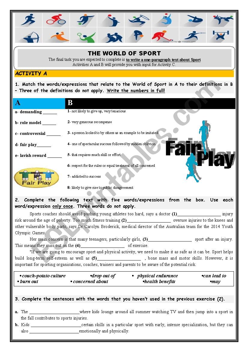 The World of Sport worksheet