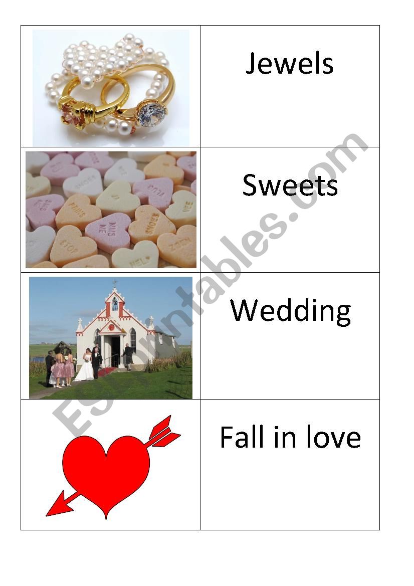 Valentine vocabulary cards part 3