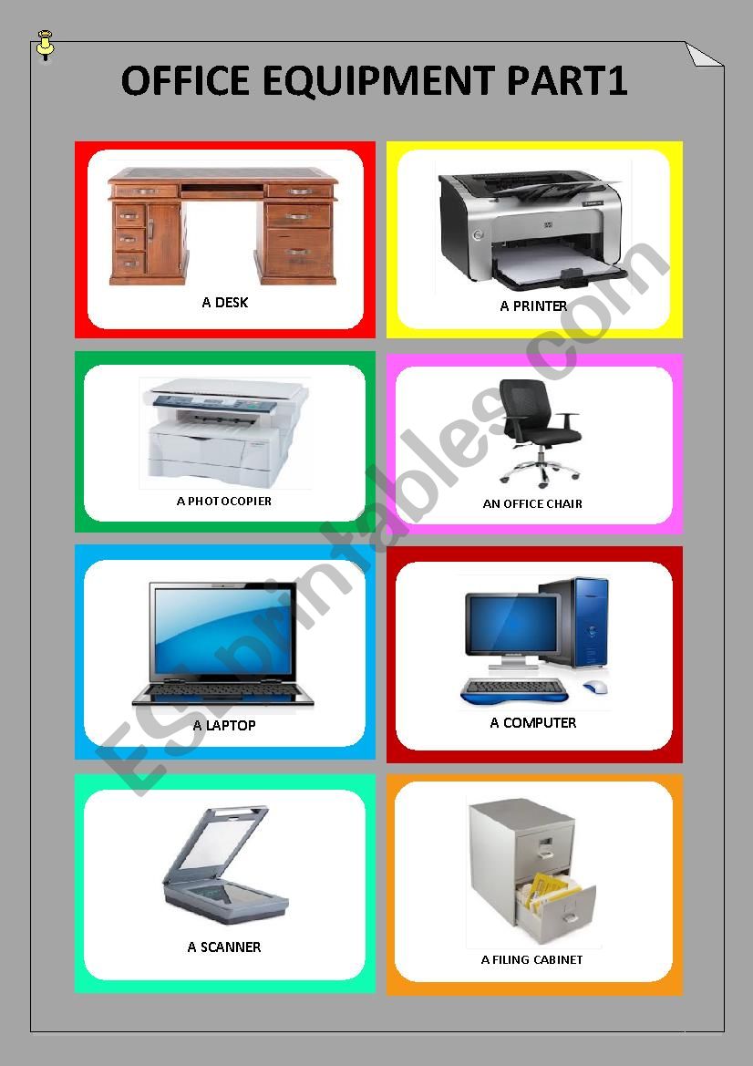 Office equipment Part 1 worksheet