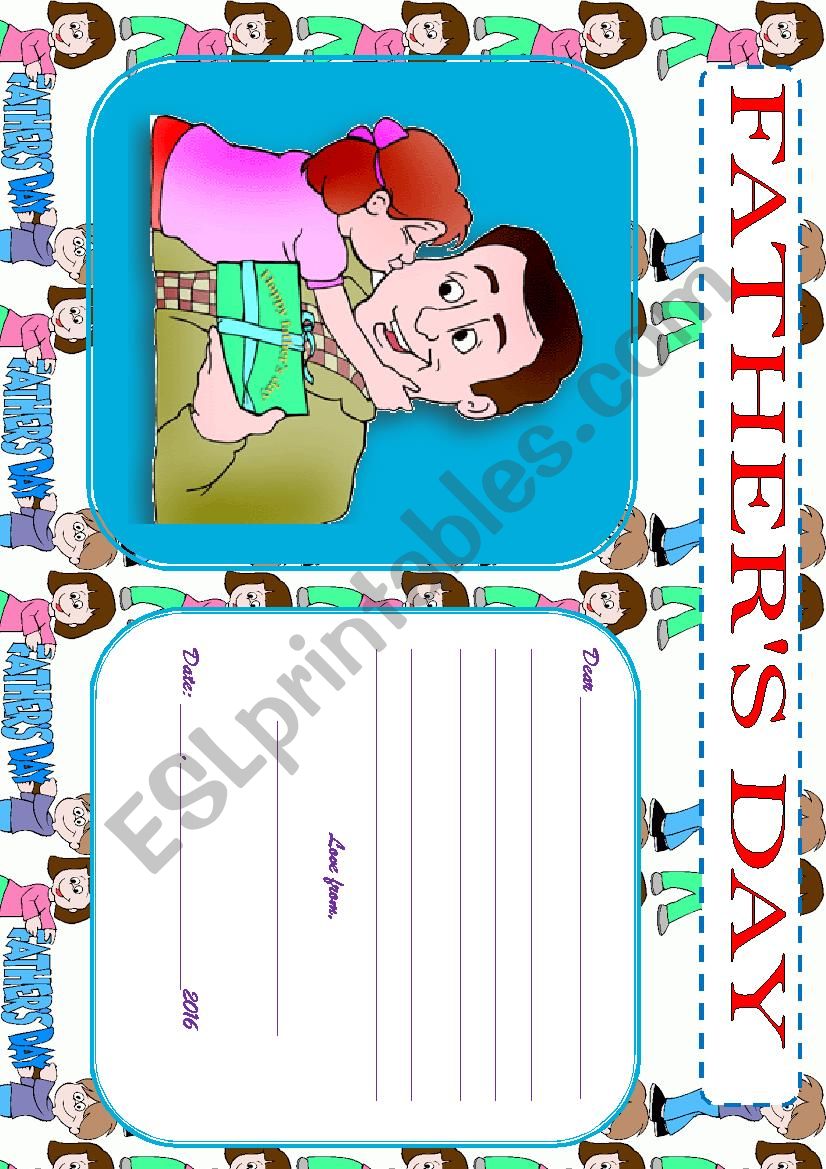FATHERS DAY - POSTCARD worksheet
