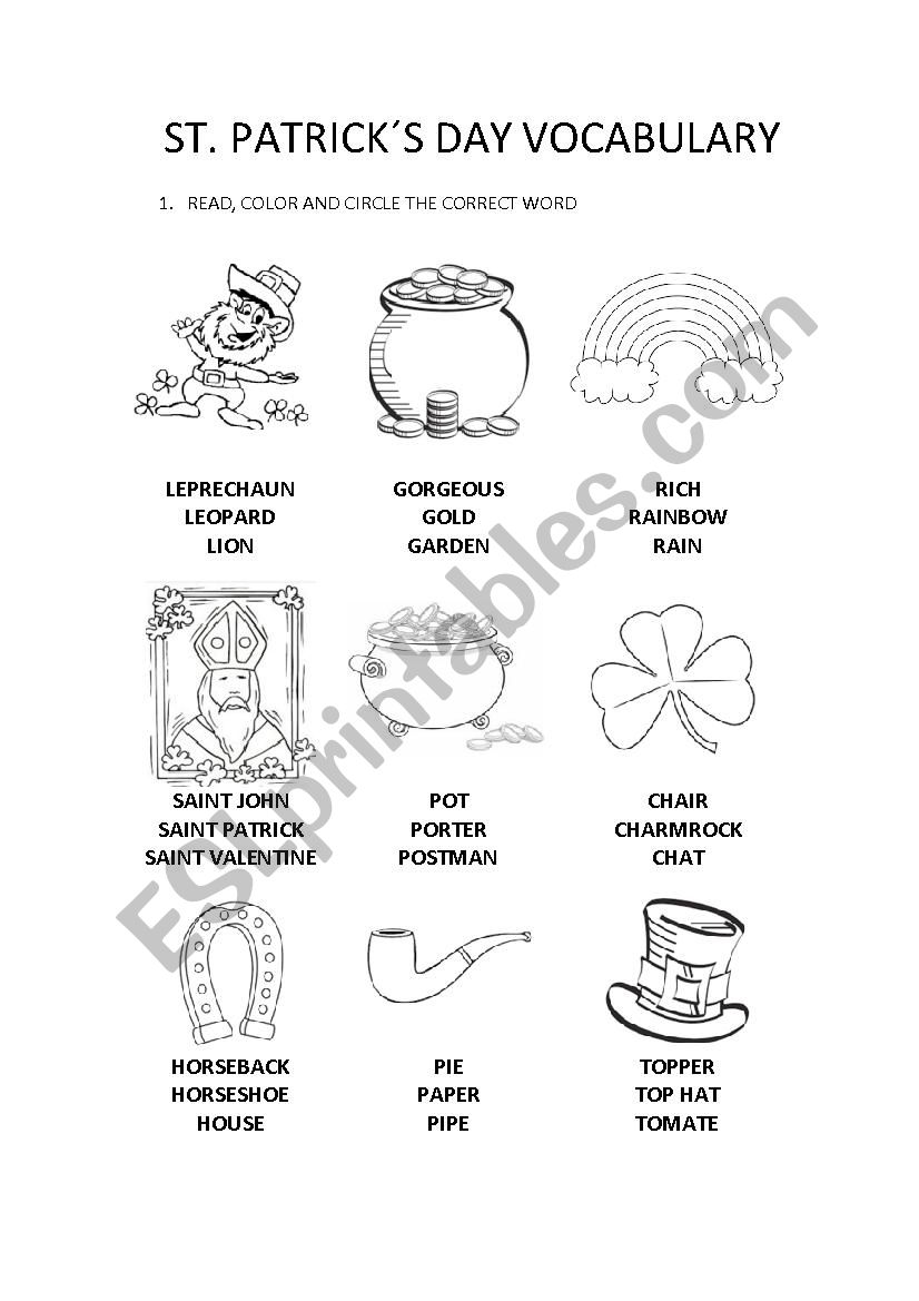 Saint Patricks Day worksheet