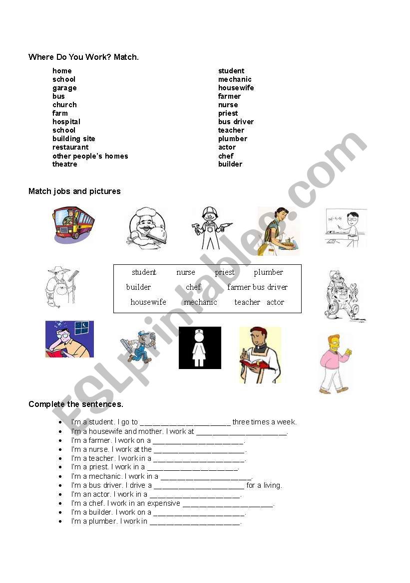 Jobs worksheet