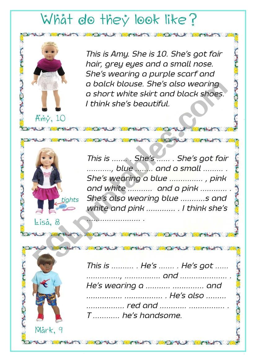 Describing appearance (FACE, CLOTHES) - WRITING - 2 pages