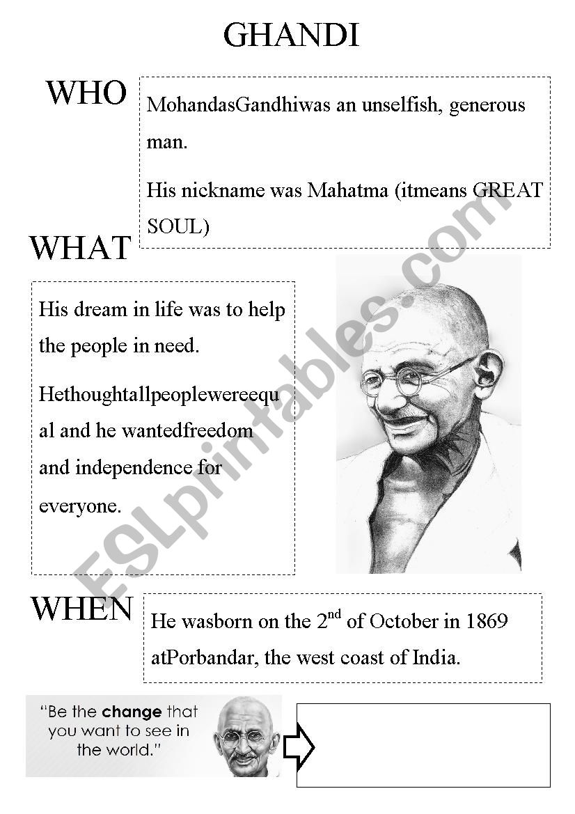 ghandi worksheet