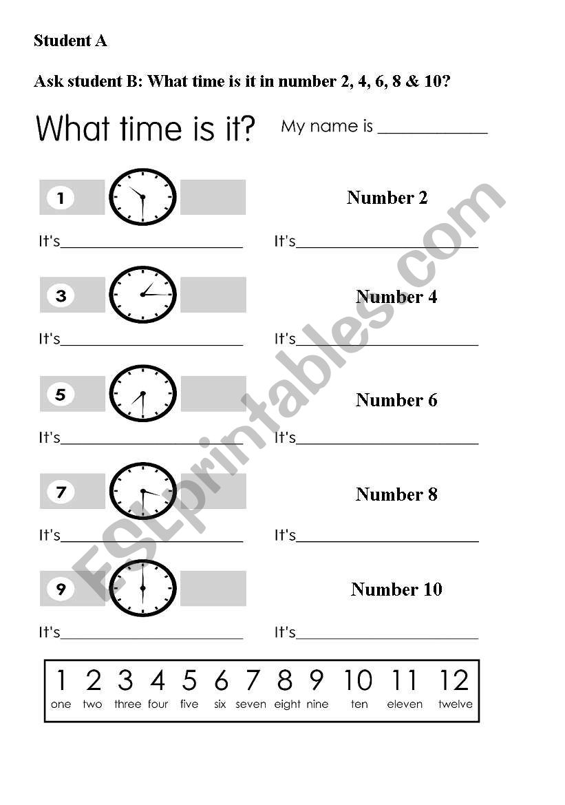 What time is it? worksheet