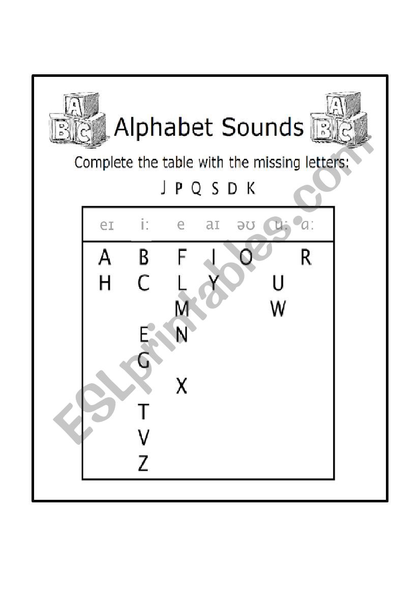 Alphabet Sounds worksheet