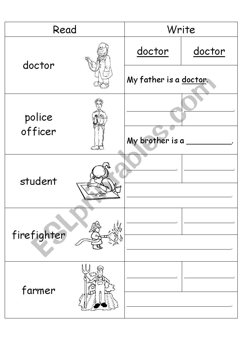 jobs  worksheet