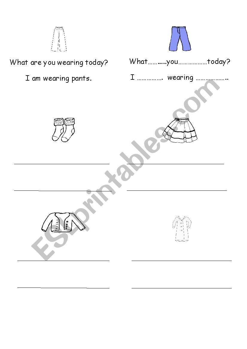 clothes worksheet