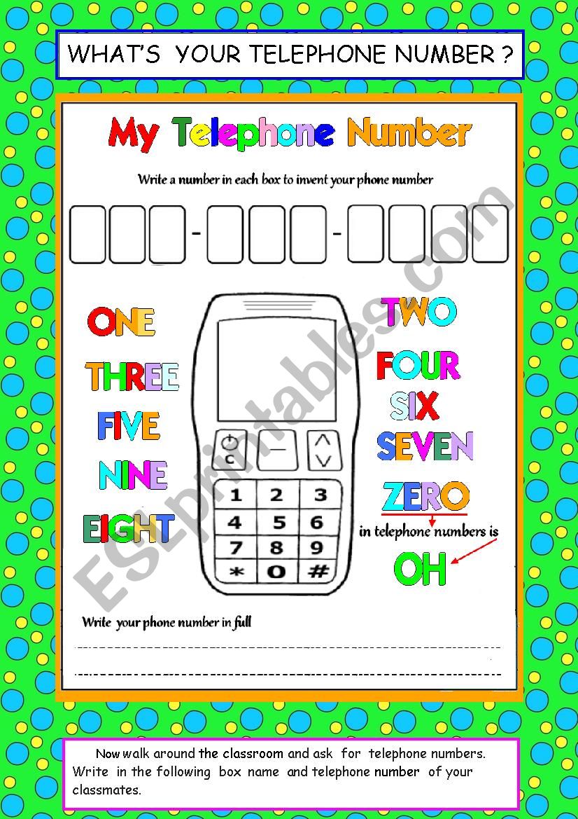 telephone-number-worksheet