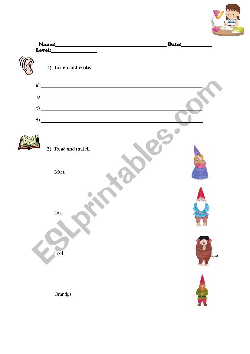 Family worksheet
