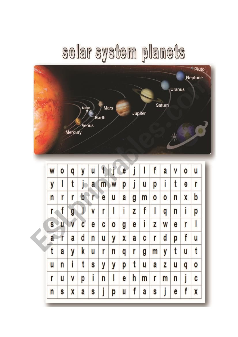 Solar system worksheet