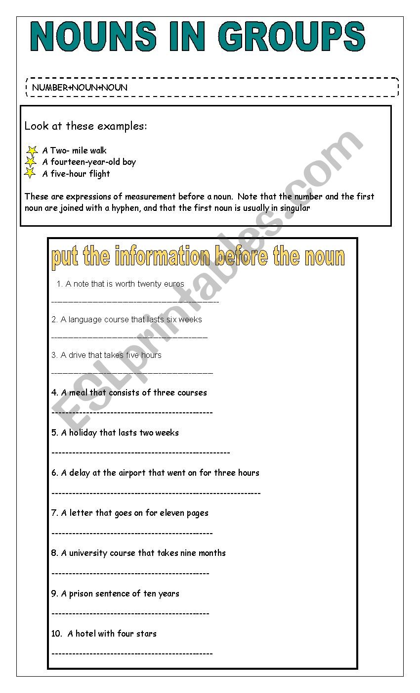 compound adjectives worksheet