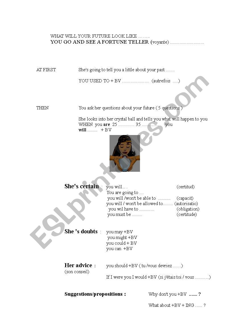 Fortune teller  worksheet