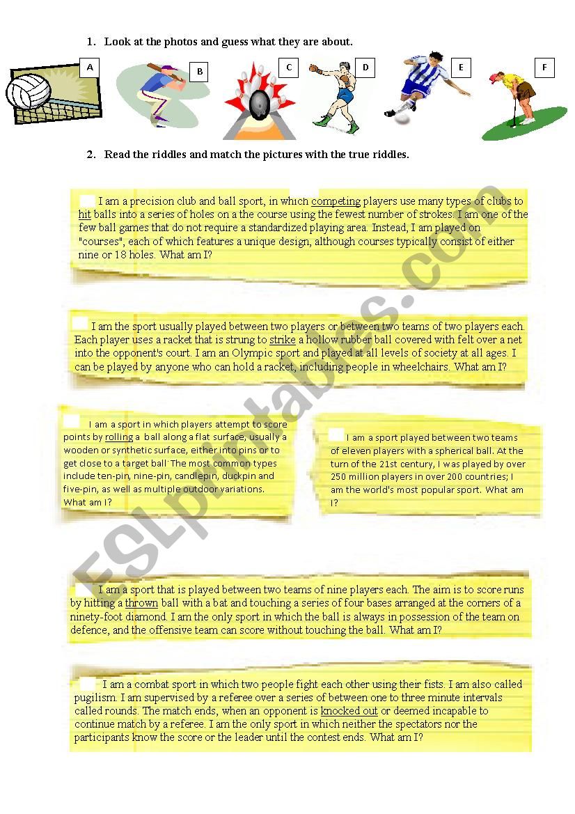 sports warm-up worksheet