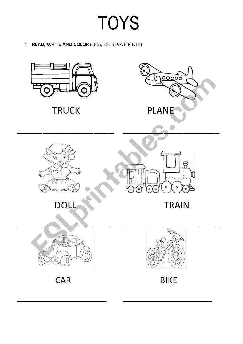 TOYS worksheet