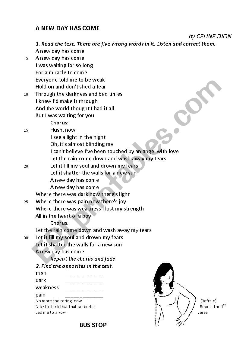 Song to complete worksheet